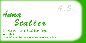 anna staller business card